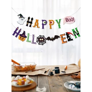 Kit Faixa Happy Halloween Varal Bandeirinha Decoração Festa