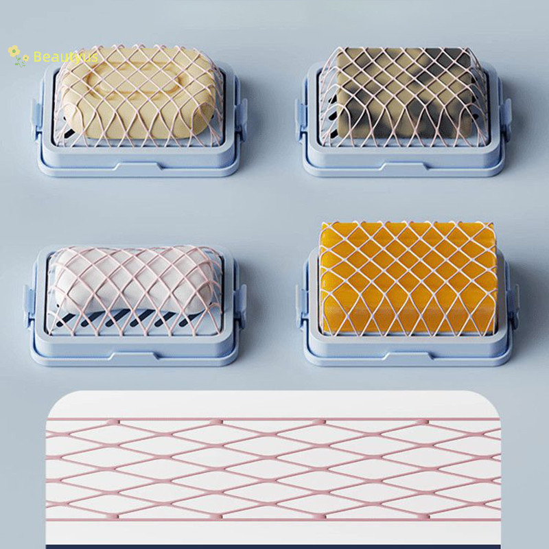 Saboneteira Beautyus Caixa De Sabonete De Malha Dupla Camada Com Elástica Para Banheiro Cozinha Espuma