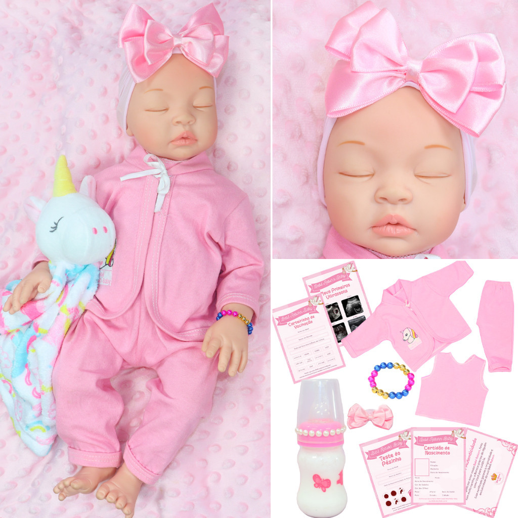 Bebe Reborn Boneca Silicone Realista Recem Nascido Brinquedo Menina Barato Shopee Brasil