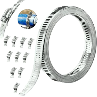 Abraçadeira Rosca Sem Fim Fita Perfurada rolo 3m C/ Clip Aperto