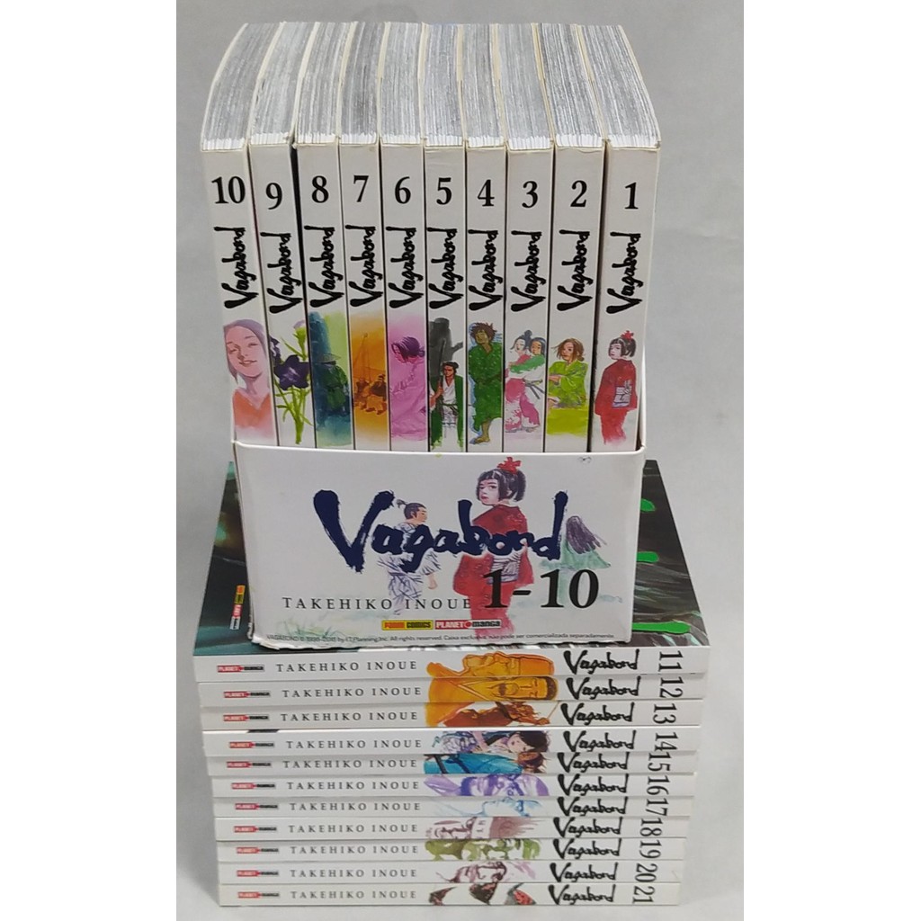 Coleção Mangás Vagabond - Volumes 1 Ao 21 + Box Dos 10 Primeiros ...