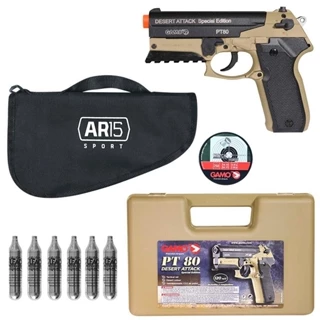 Pistola Airsoft Pressão Gamo Pt80 Desert 4.5+Tático 06