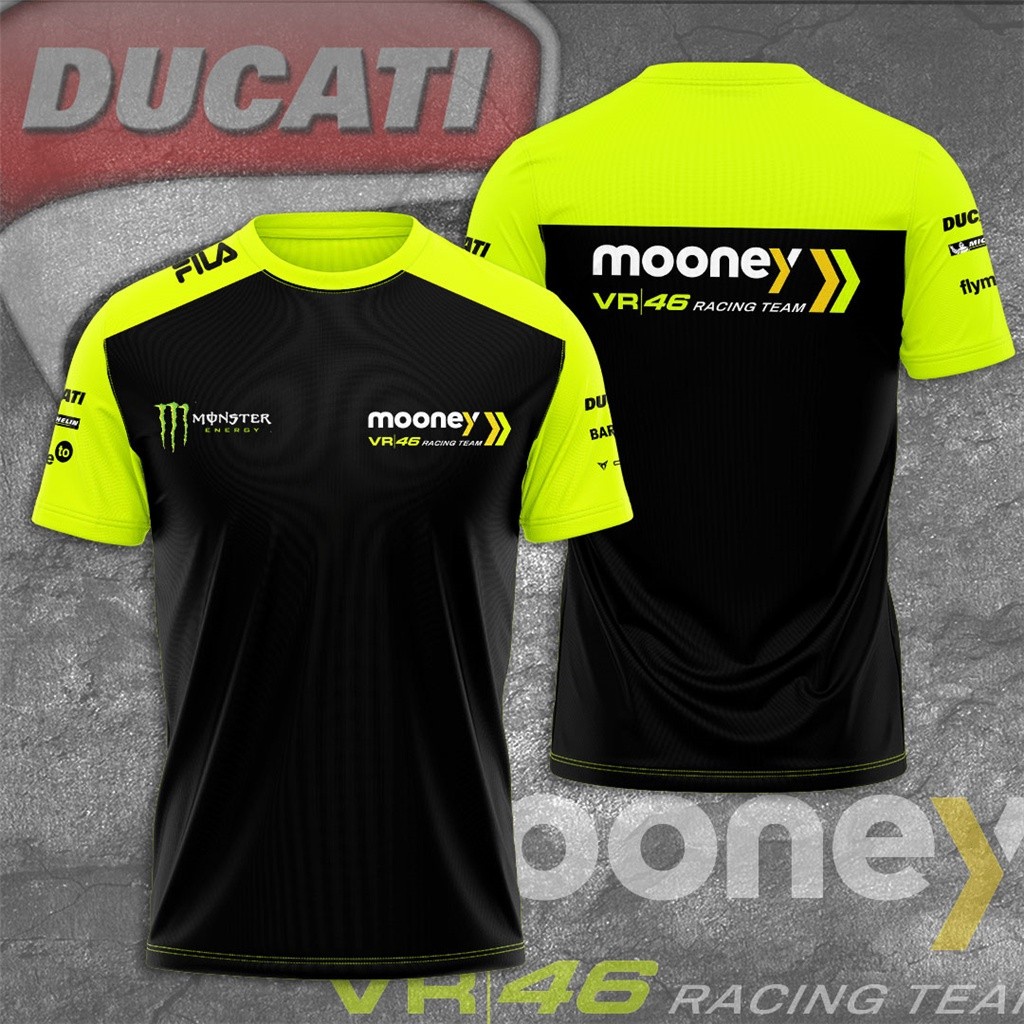 VR46 Yamaha Racing Team Camiseta Verão Manga Curta Casual Homens
