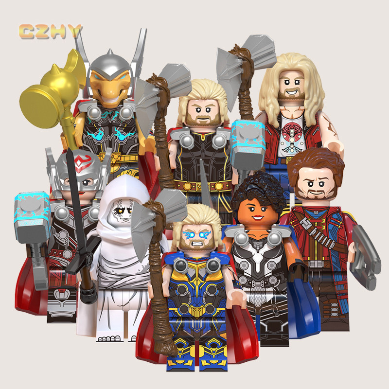 WM6146 Amor E Thunder Star Lord Gorr Valkyrie Jane Foster Beta Ray Bill Super Heróis Blocos De Construção Kids Toys