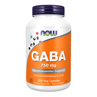 Gaba 750mg Now Foods 200 Cápsulas Importado