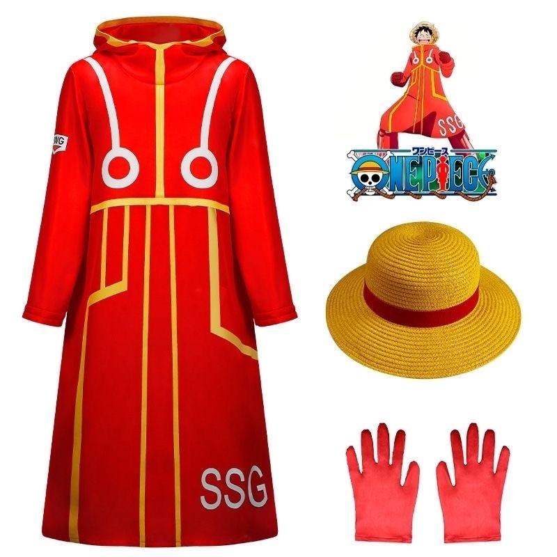 Novo One Piece Cosplay Anime Traje: Luffy Windbreak Longo Com Casaco ...