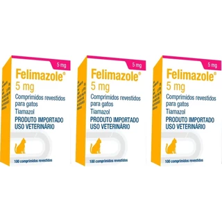 Felimazole 5mg - 100 Comprimidos - Dechra - 3 Unidades