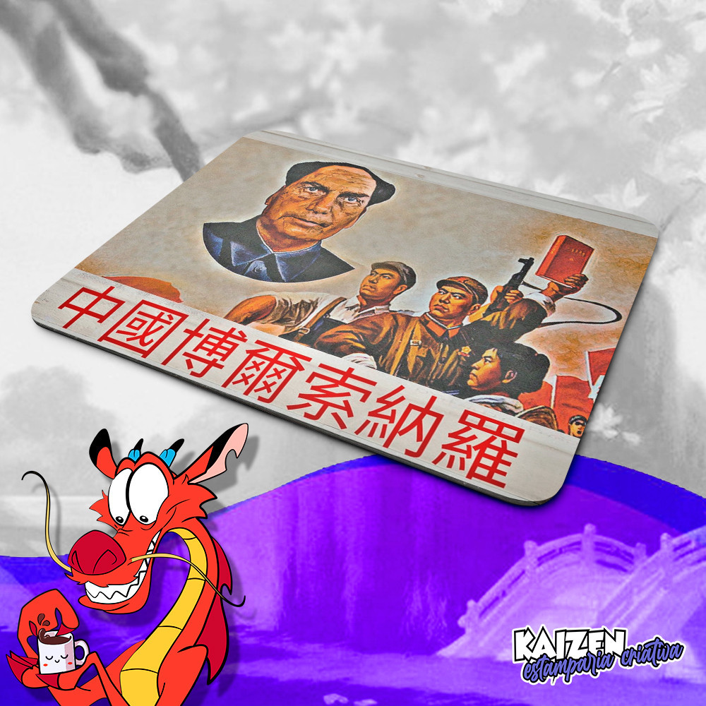 Mousepad Meme - Bolsoxina com Chineses - (2 tamanhos disponíveis) - Social Credit Mousepad Presente personalizado Mousepad Presente personalizado