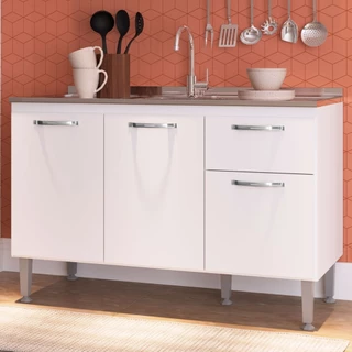 Balcão de Cozinha para Pia 3 Portas 1 Gaveta