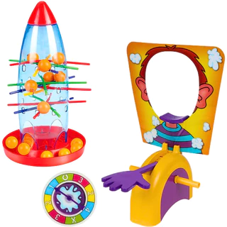 Jogo Torta Na Cara Infantil Vacilou Tortou E Tira Varetas Foguete Kit Jogos De Mesa Art Brink