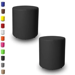 Kit 2 Puffs Redondo Apoio de Pé Banqueta Eventos Conforto Banquinho Decoração
