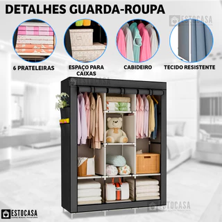 Kit Guarda Roupa E Sapateira Armário Organizador Dobrável