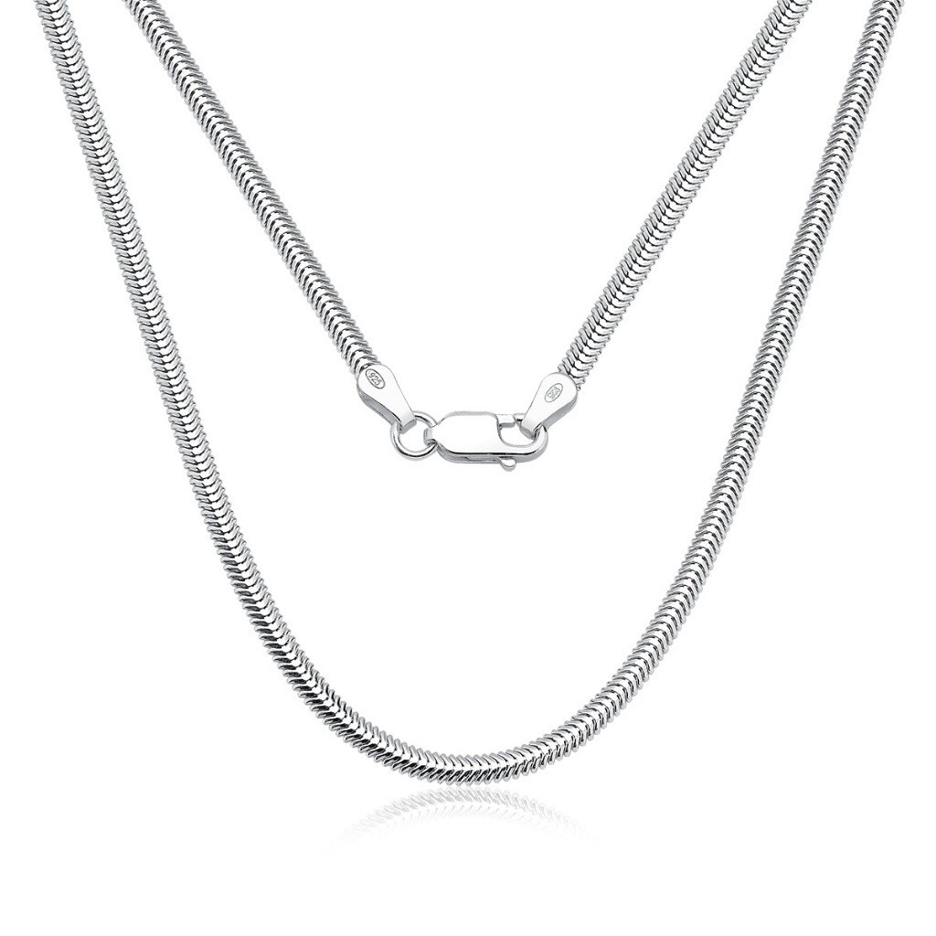 Corrente Feminina de Prata 925 Rabo de Rato Lacraia 2mm