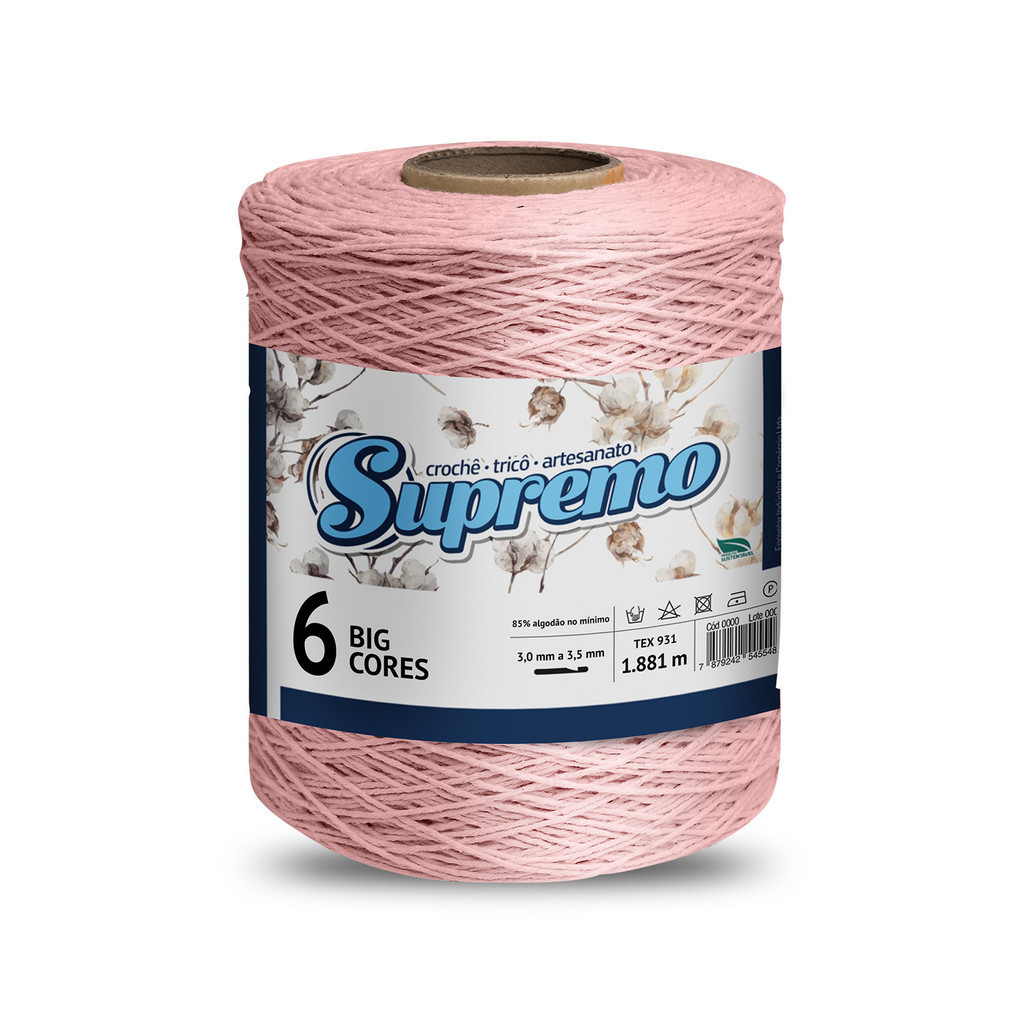 Barbante Big Cores 1,8kg Supremo Fio 6 Crochê Artesanato Alta