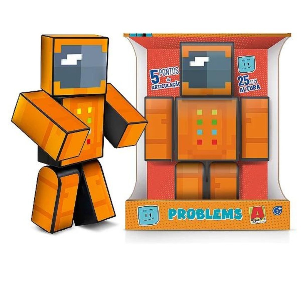 Boneco Zoom 25cm Turma do Problems Minecraft Skin Articulado | Shopee Brasil