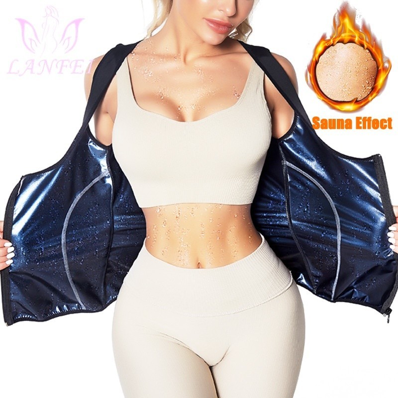 Sweat Shaper Fitness Camisas Body Shapers para Mulheres Workout Colete Trainer Cinto com Zíper Espartilho