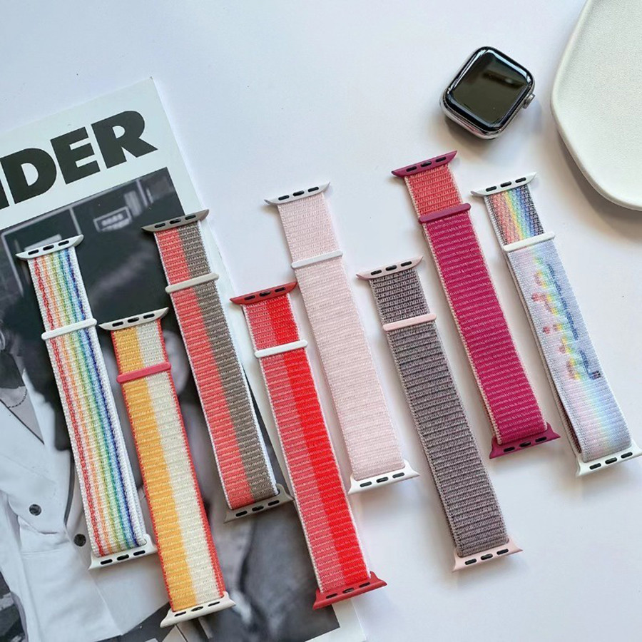 Pulseira Nylon Loop para Apple Watch Ultra Serie 10 9 8 7 SE 6 5 4 3 2 1 49mm 46mm 45mm 44mm 42mm 41mm 40mm 38mm Velcro