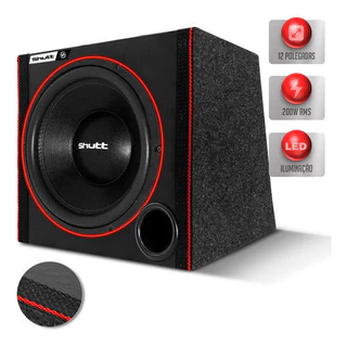 Caixa Som Automotivo Shutt 200w Subwoofer Shutt 12 Pol Led