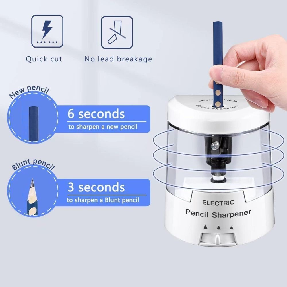 Apontador Lápis Elétrico A pilha Para Lápis Comum Com Depósito Lápis Comum