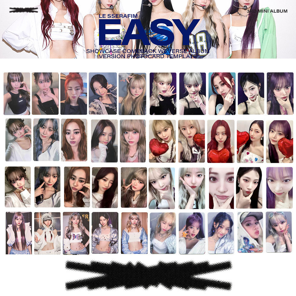 1-5pcs/set LE SSERAFIM 3rd mini Album EASY Photocards K4 POP 1-5pcs/set LE SSERAFIM 3rd mini Album EASY Photocards K4 POP