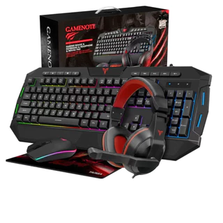 Kit Gamer Teclado Semi-mecânico + Mouse RGB 2400 Dpi + Mouse Pad + Headset