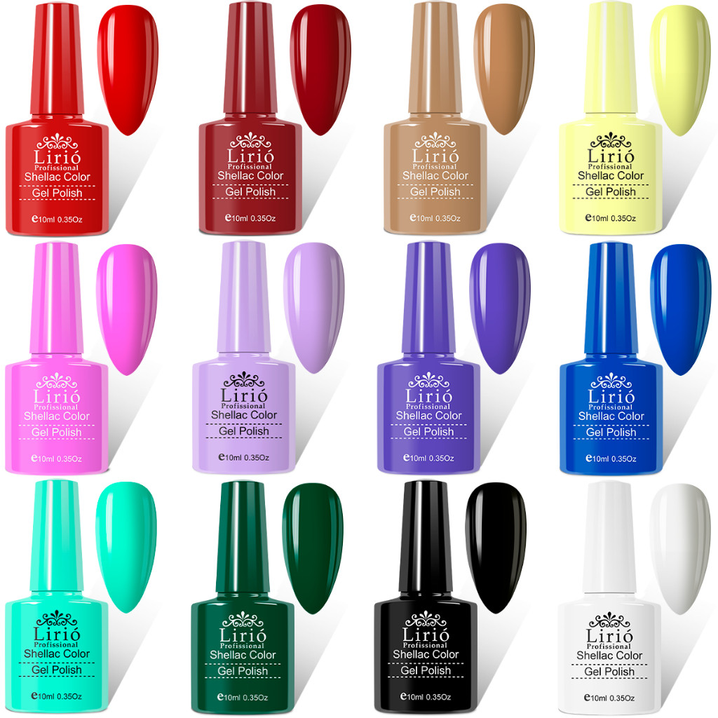 Kit 10 Esmalte De Unha Em gel Lirió/Bella Rosa Shellac Color Polish ...