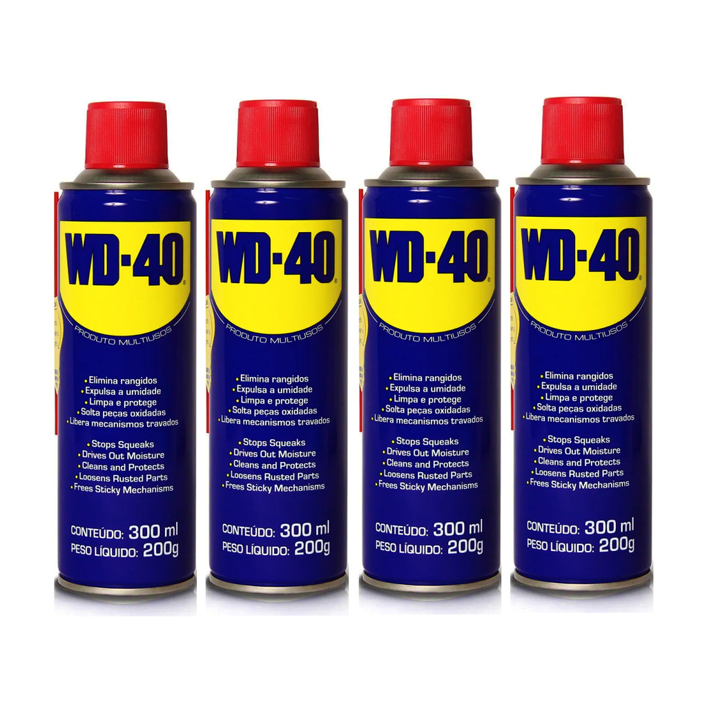 4 Óleo Lubrificante Desengripante WD-40 Multiuso 300ml Spray Aerosol ...