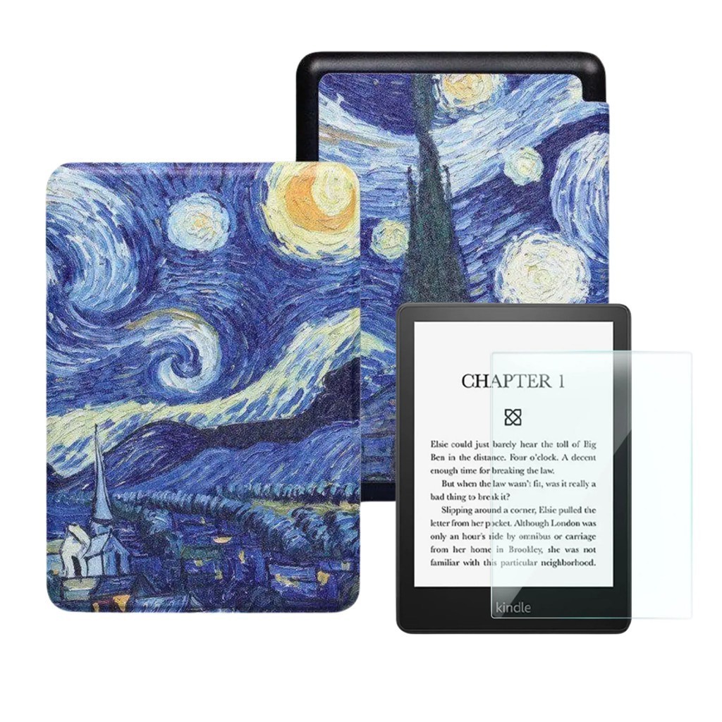Capa Couro Para Kindle 11º C2v2l3 vários desenhos + Pelicula