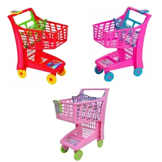 Carrinho de Brinquedo Infantil Supermercado Super Martket Menino ou Menina Rosa Vermelho Magic Toys