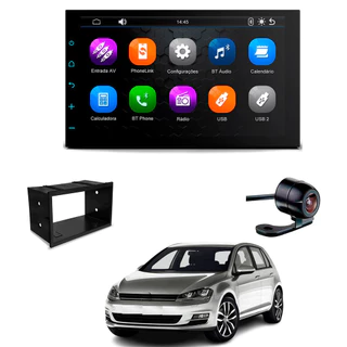 Central Multimídia CarPlay 2Din 7" Câmera Ré Moldura Golf 2006 2007 2008 2009 2010 2011 2012 2013