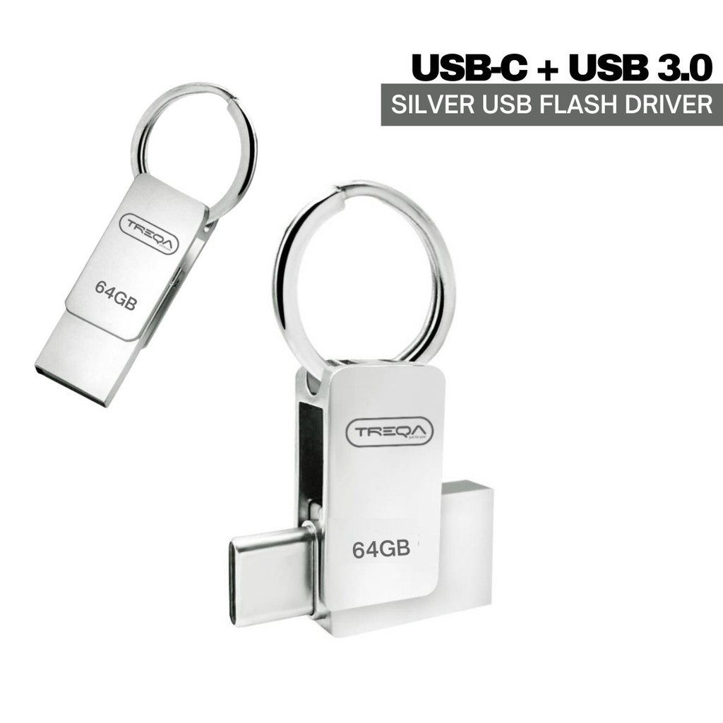 Pendrive Treqa Usb 3.0 Type-C Celular 4- 8-16-32- 64GB Android Apple Windows Metal