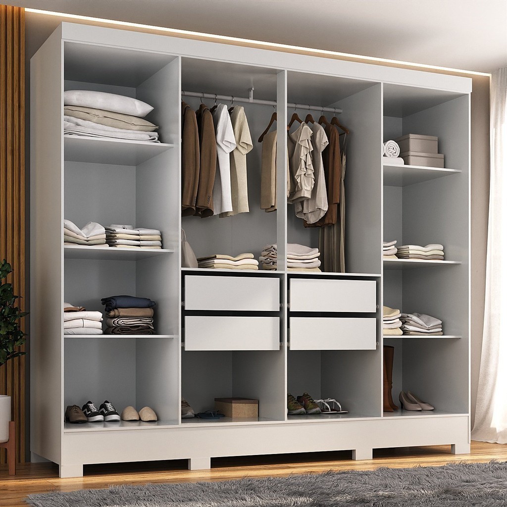 Closet Casal 4 Gavetas com Pés Jatobá Yescasa