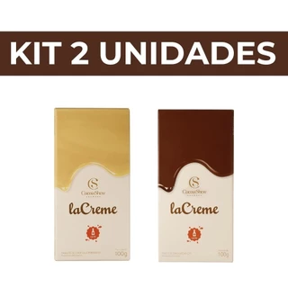 Kit 2 Tabletes laCreme ao leite e branco 100g Cacau Show