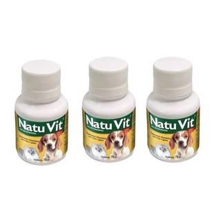 Kit 3 Natu Vit Suplemento Vitamínico para Cães e Gatos 75 ml