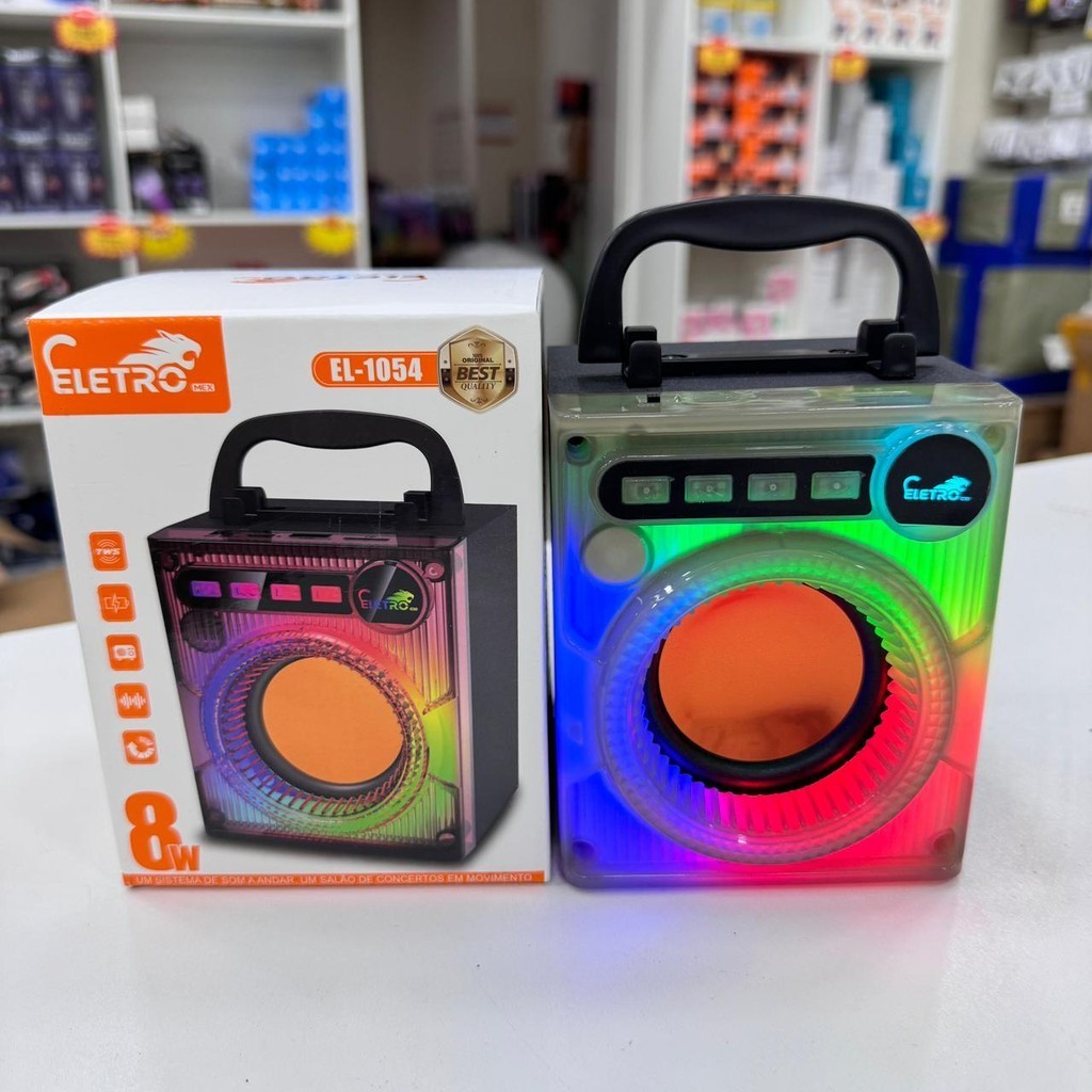 Caixa De Som/Alto-Falante Bluetooth Caixa De Madeira RGB 8W