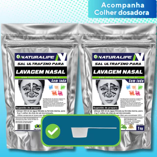 Sal Ultrafino Para Lavagem Nasal 2kg Com Colher Dosadora