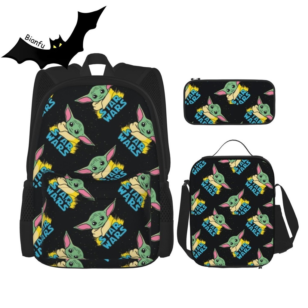 Mochila Escolar Yoda Conjunto De Mochilas Escolares Lona Meninas Bolsas Meninos De Viagem 3 Em 1