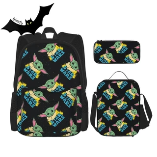 Mochila Escolar Yoda Conjunto De Mochilas Escolares Lona Meninas Bolsas Meninos De Viagem 3 Em 1