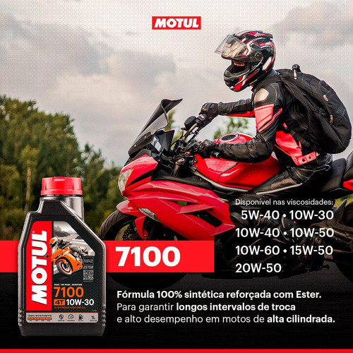 Kit Óleo Motul 7100 4t 10w40 4 Litros 100% Sintético | Shopee Brasil