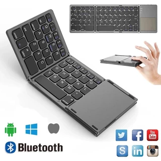 Mini Teclado Portátil Dobrável Sem Fio Bluetooth Touchpad Para iPad Phone Tablet