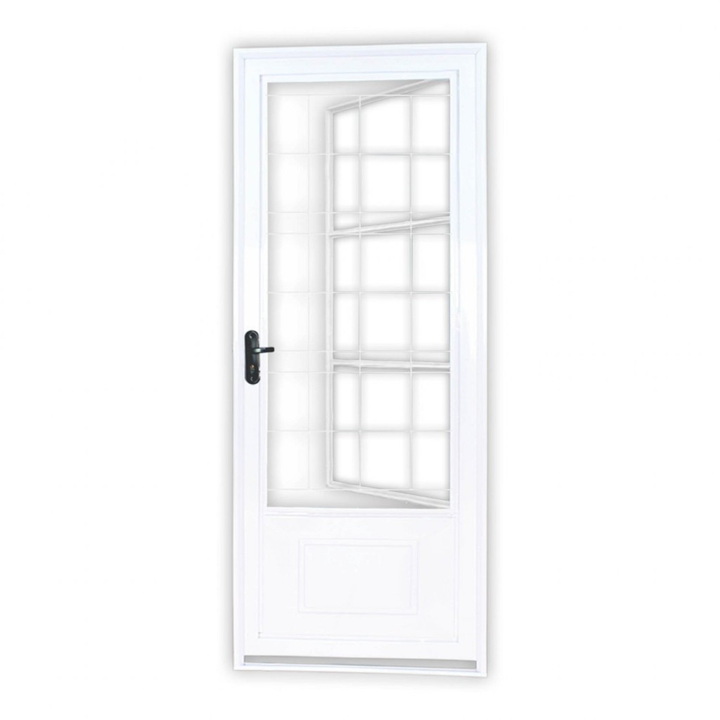 Porta de Aço Postigo 215x85cm com Grade Quadrada Minas Sul MGM