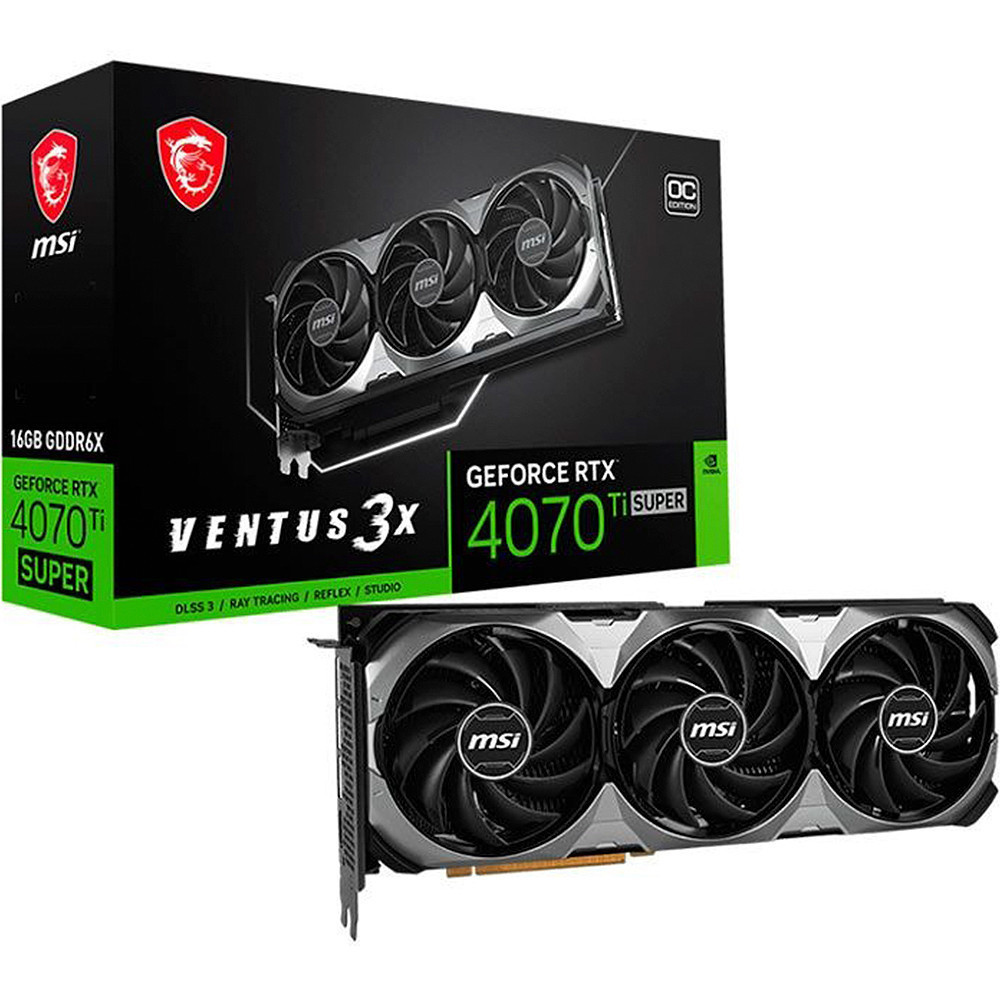 Placa de Vídeo MSI GeForce RTX 4070 TI Super Ventus 3X OC 16GB GDDR6X 256 bits