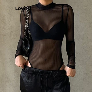 Lovito Body elegante de malha lisa para mulheres LNL56248