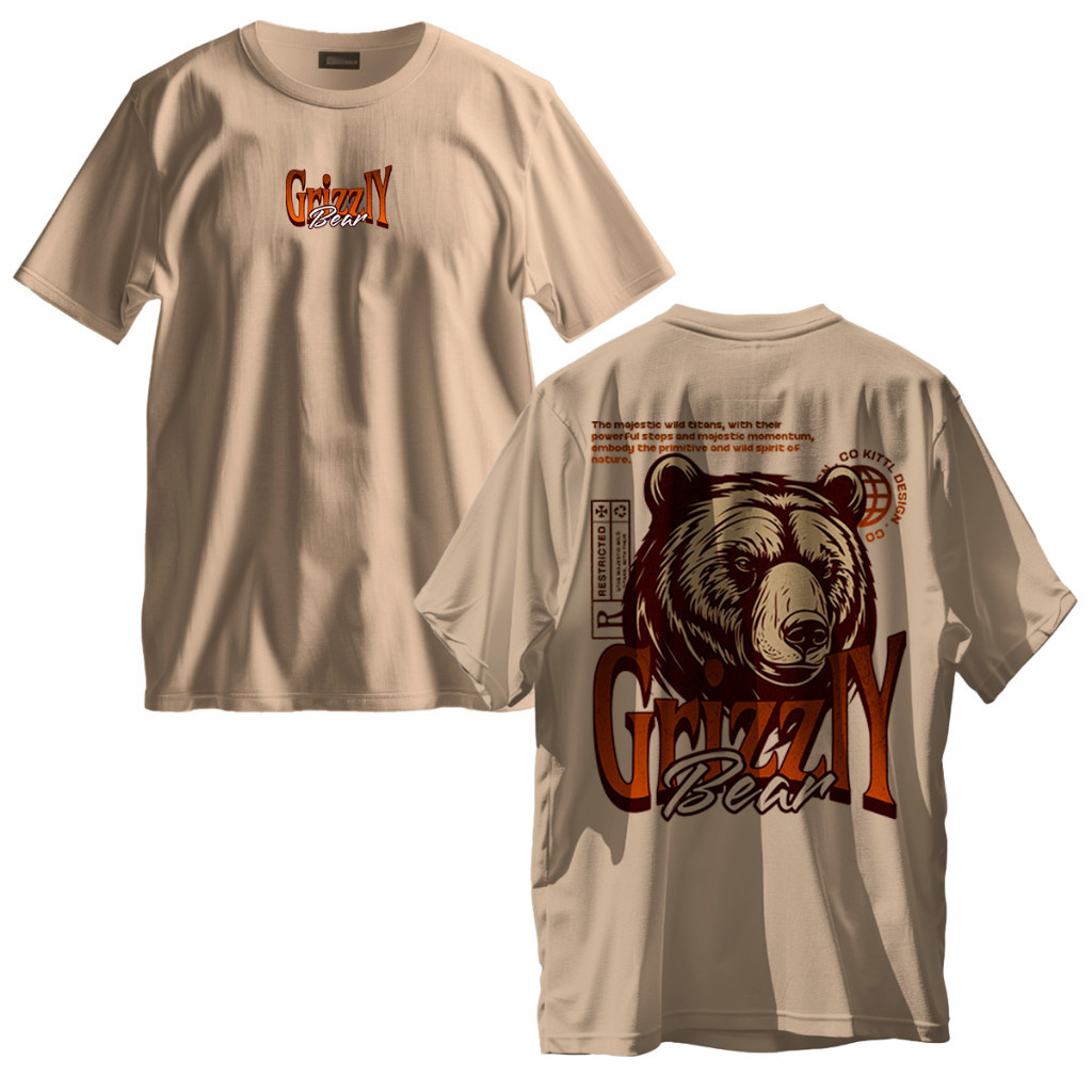 Camiseta Grizzly Bear Urso Pardo Estampa Alta Qualidade Estilosa Várias Cores Streetwear Lançamento