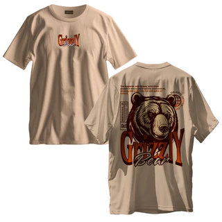 Camiseta Grizzly Bear Urso Pardo Estampa Alta Qualidade Estilosa Várias Cores Streetwear Lançamento