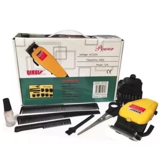 Máquina De Corta Cabelo Linha Profissional 110v/220v Qirui QR-089 Amarela