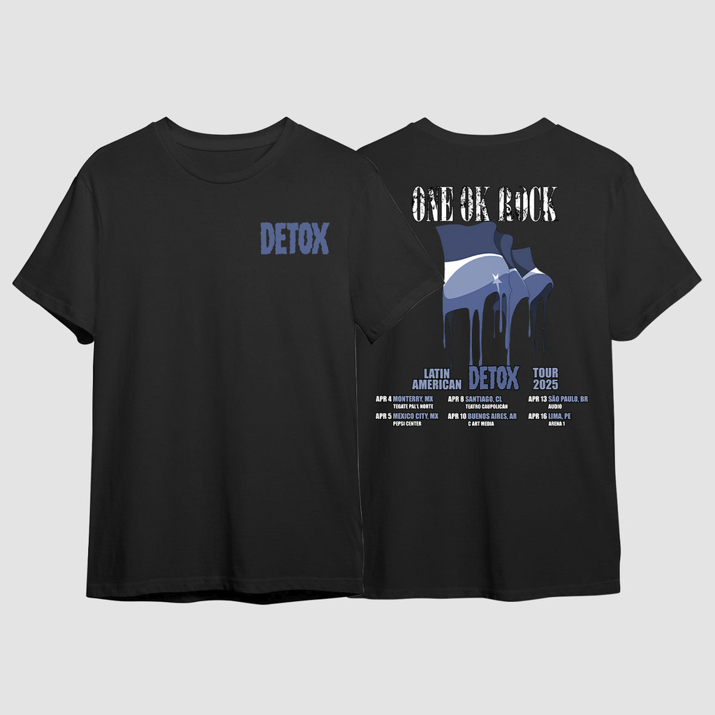 Camiseta One Ok Rock Album Detox Tour 2025 Brasil Latin American