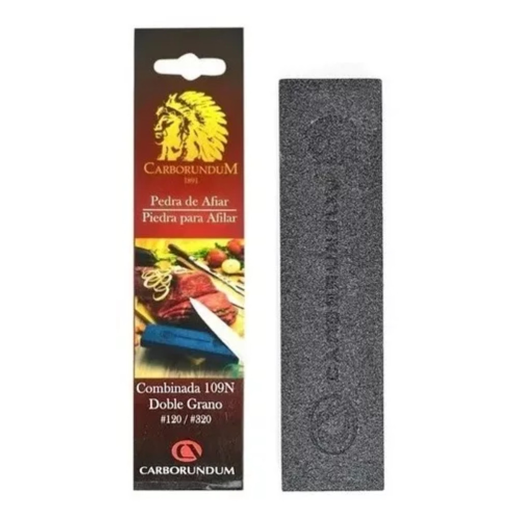 Pedra Afiar Amolar Faca Dupla Face #120/#320 - Carborundum