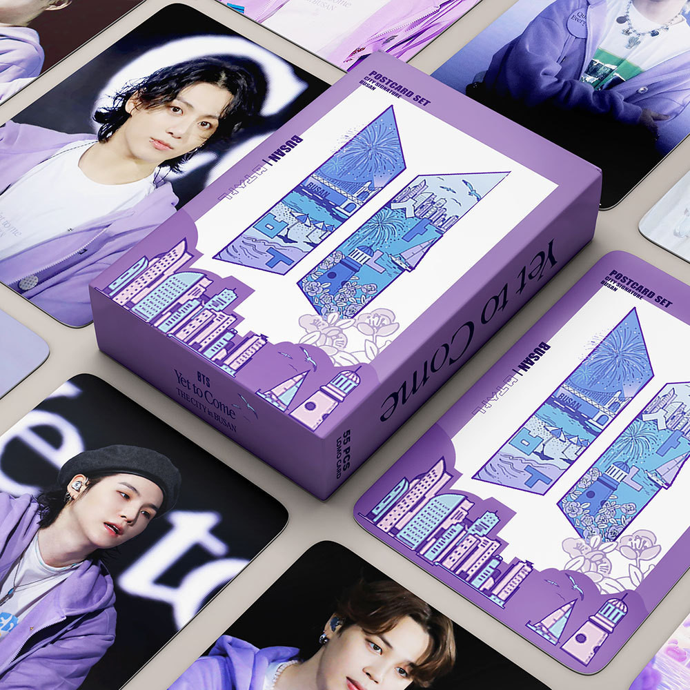 555pcs/Box BTS Cartões Fotográficos A Laser BT21 YTC IN BUSAN Álbum ...