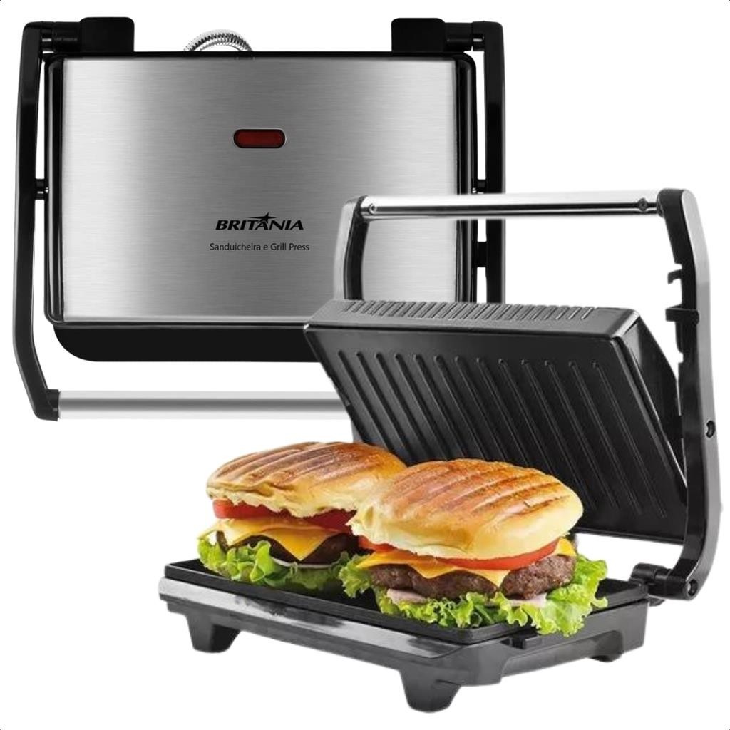 Sanduicheira e Grill Britania BGR27I Press 2 em 1 850W 220V | Shopee Brasil